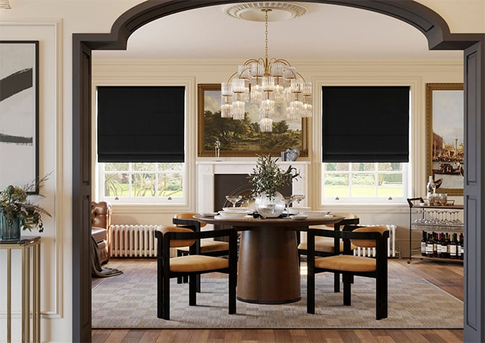 Shima Faux Silk, Ebony - Twist&Fit Roman Blind - Image 7